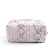 Clara | Padded Quilted Floral Makeup Bag