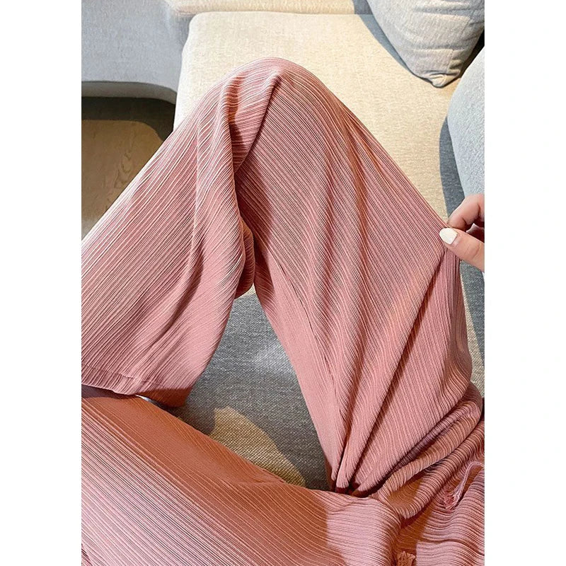 ALLIE | Vertical Stripe Drawstring Casual Trousers