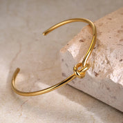 Allie | Twisted Knot Golden Bangle