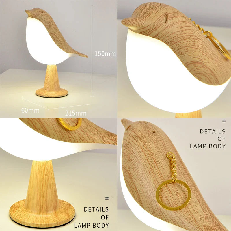 GlowNest | Wooden Bird-Shaped Night Lamp