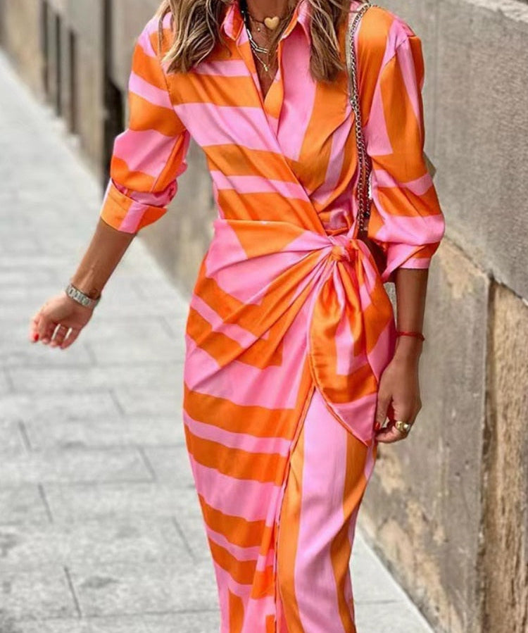 TANYA | Chic Summer Dress Orange Pink