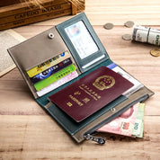 Mikaela | Genuine Leather Anti-Theft Passport Holder Travel Wallet