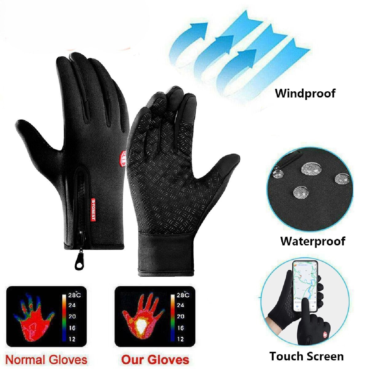 ThermaShield | Waterproof & Windproof Touchscreen Gloves (Unisex)