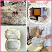 Meilani | Elegant Floral Quilted Cosmetic Bag