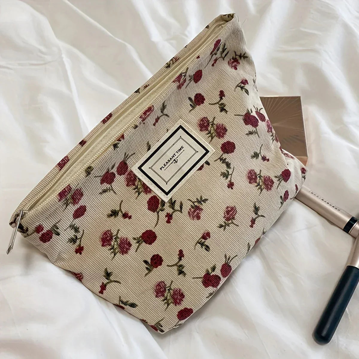 Jaycee | Elegant Rose Makeup Bag with Large Capacity