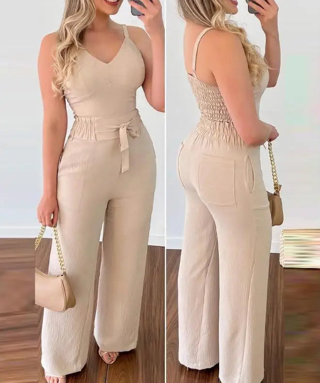 SADIE | Shirred Two-Piece Jumpsuit Set