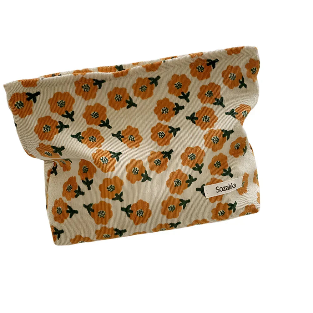 Ella | Preppy Floral Waffle Cord Cosmetic Bag