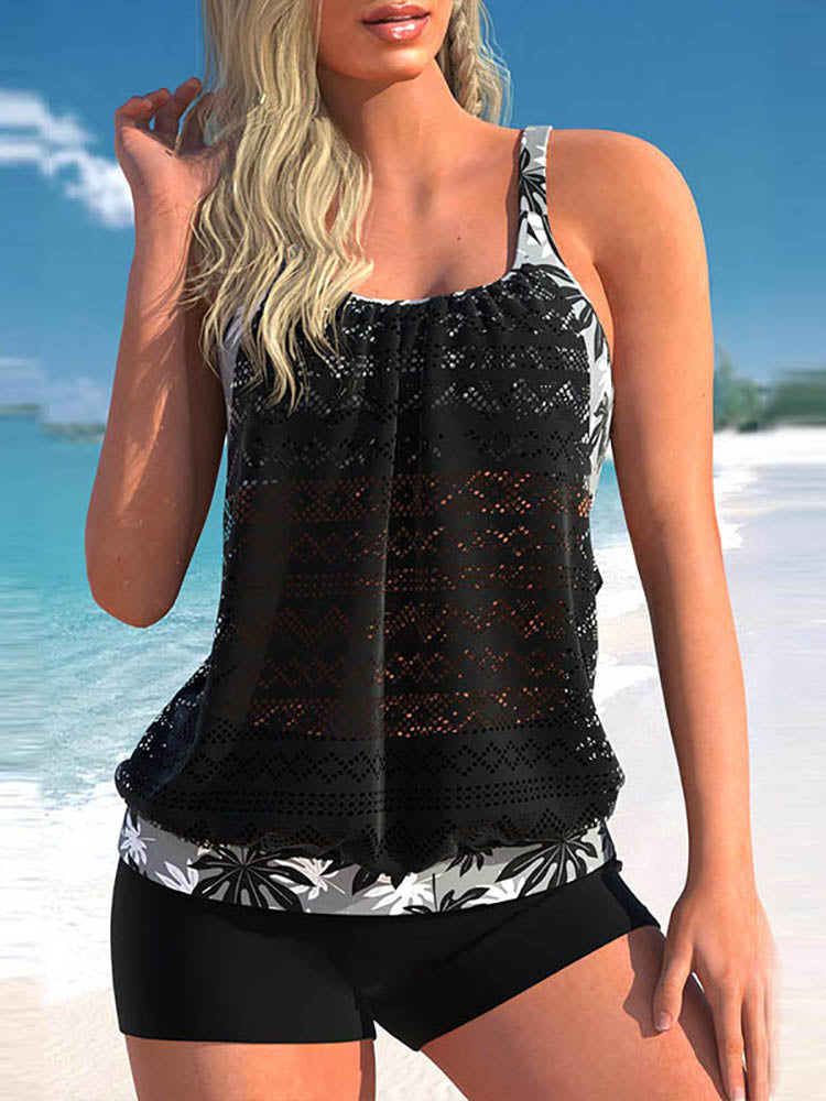 ANIKA | Elegant Cotton Tankini Beachwear Set