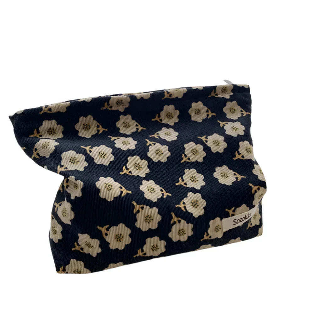 Ella | Preppy Floral Waffle Cord Cosmetic Bag