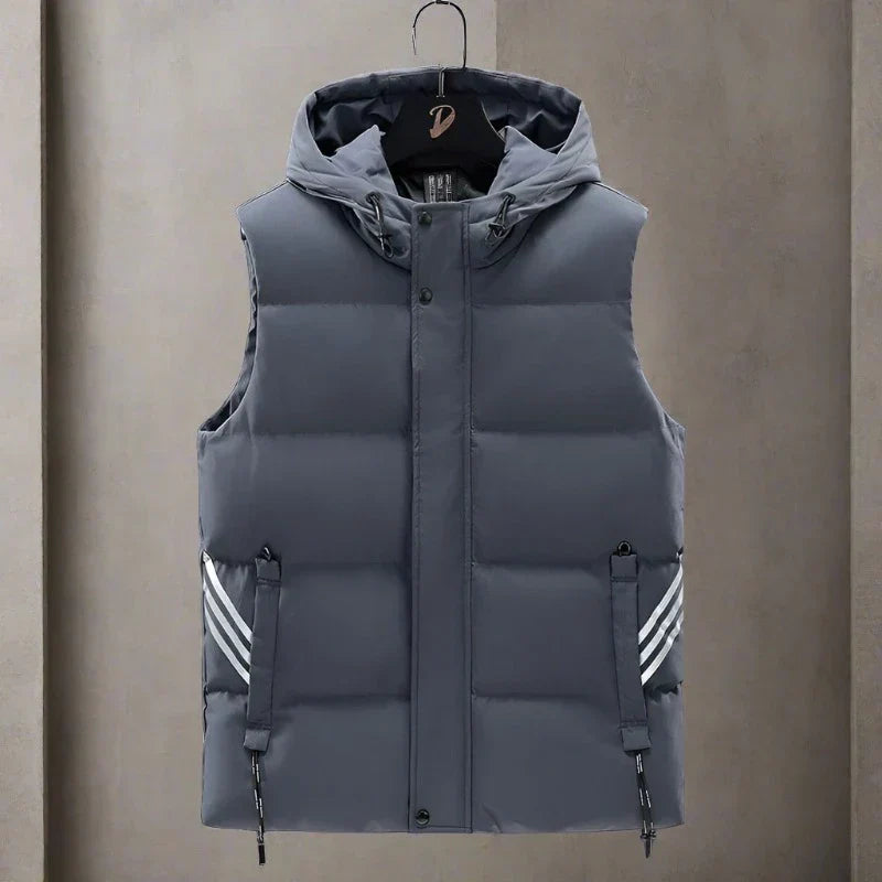 RAW Hooded Bodywarmer | Sporty Quilted Men's Vest with Hood