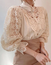 Margarett | Elegant Floral Lace Turtleneck Shirt