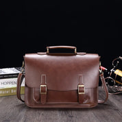 Liam | Retro PU Leather Briefcase Crossbody Messenger Bag