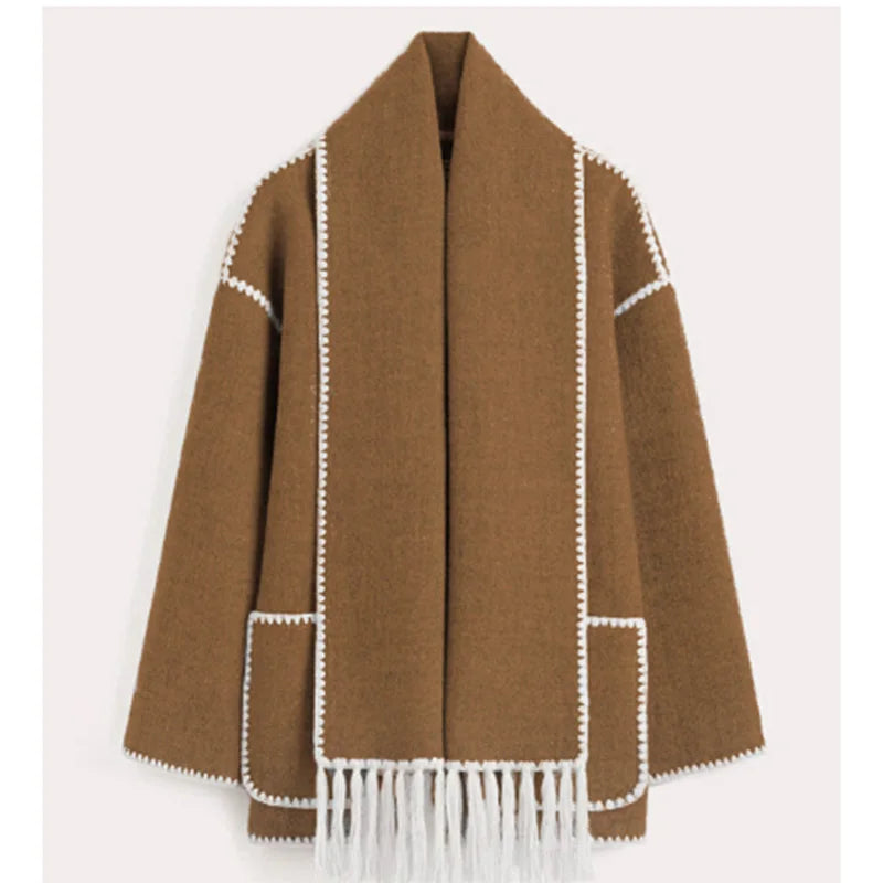 BRONTE | Elegant Warm Jacket with Scarf