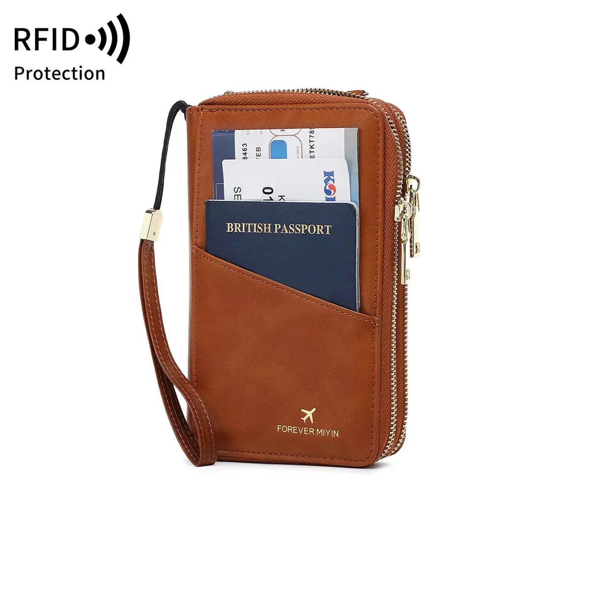 Valery | RFID-blocking passport holder with carrying strap