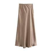 ADDISON | Elastic High Waist Long Skirt