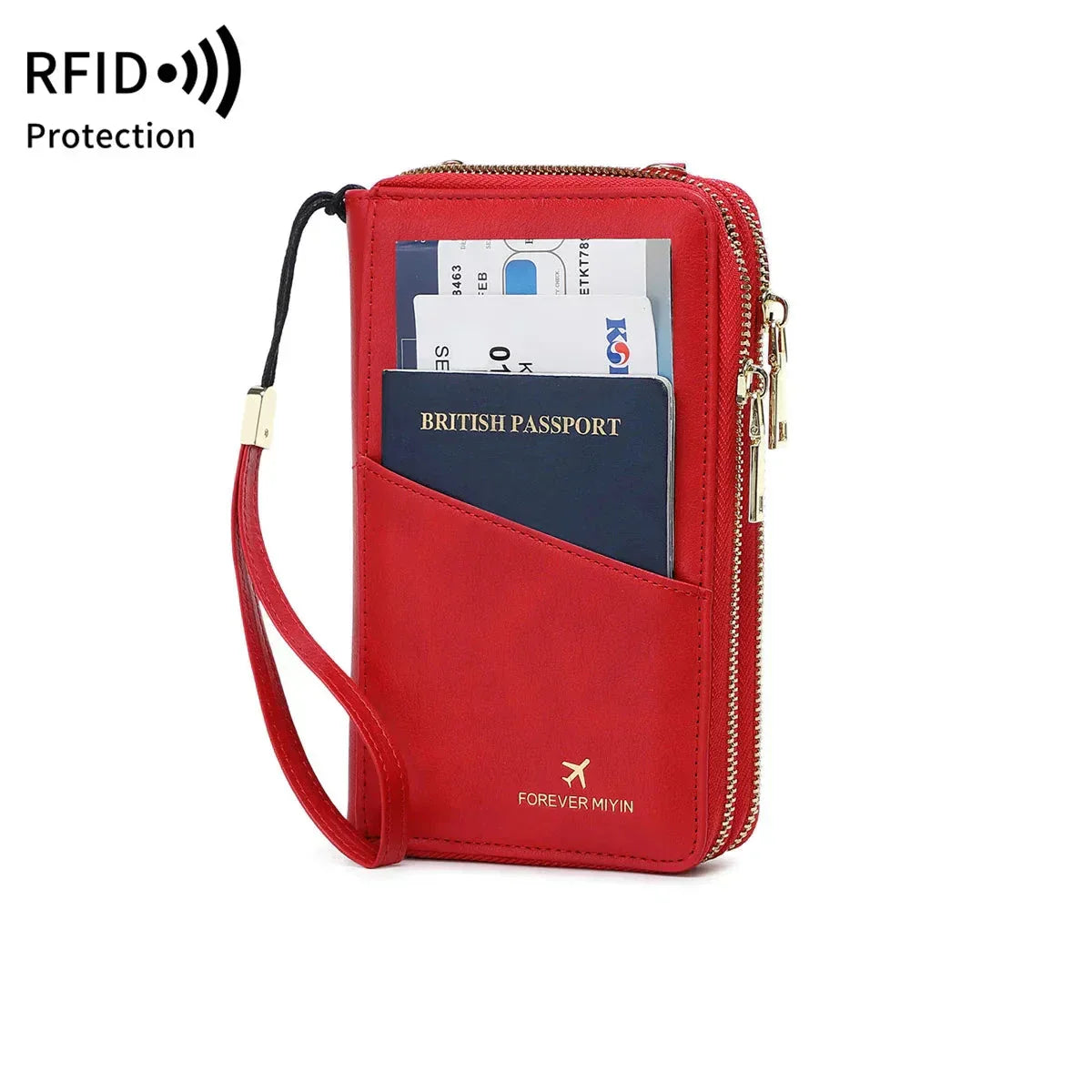 Valery | RFID-blocking passport holder with carrying strap