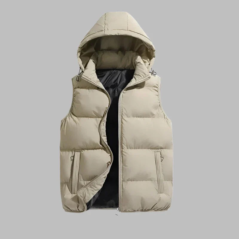 HUGO Hooded Bodywarmer | Padded Mid Jacket Gilet with Removable Hood for Men