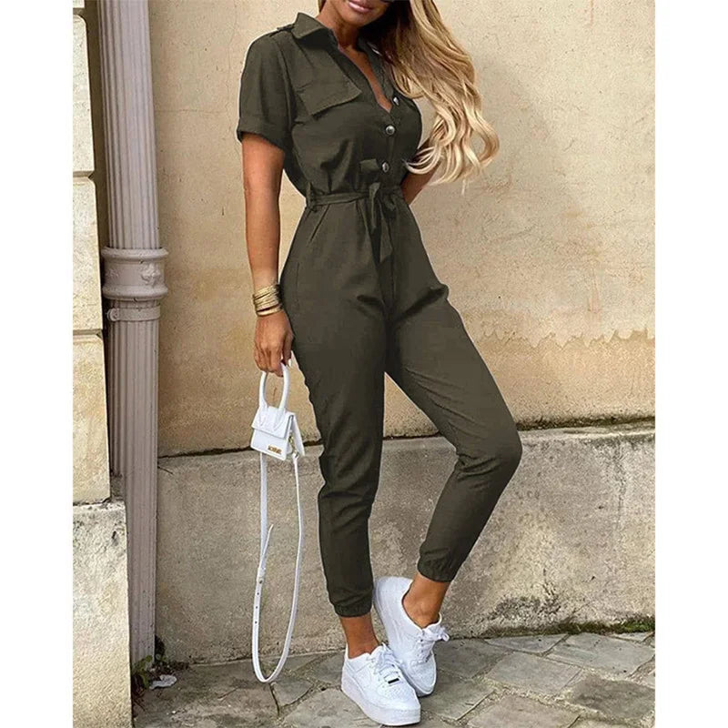 LOVITA | Chic Jumpsuit with Collar