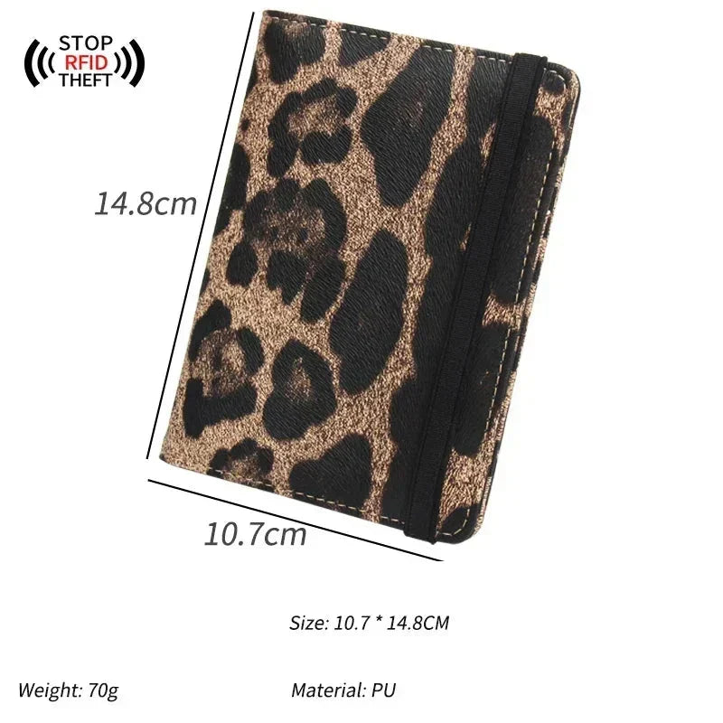 Carly | Lightweight Passport Holder with Leopard Print Travel Wallet