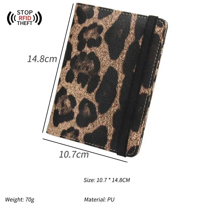 Leo | Light Passport Holder Travel Wallet with Leopard Print