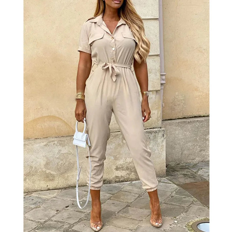 LOVITA | Chic Jumpsuit with Collar