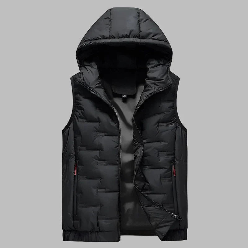 Jack Hooded Bodywarmer | Padded Ultralight Mid-Jacket Gilet with Hood for Men