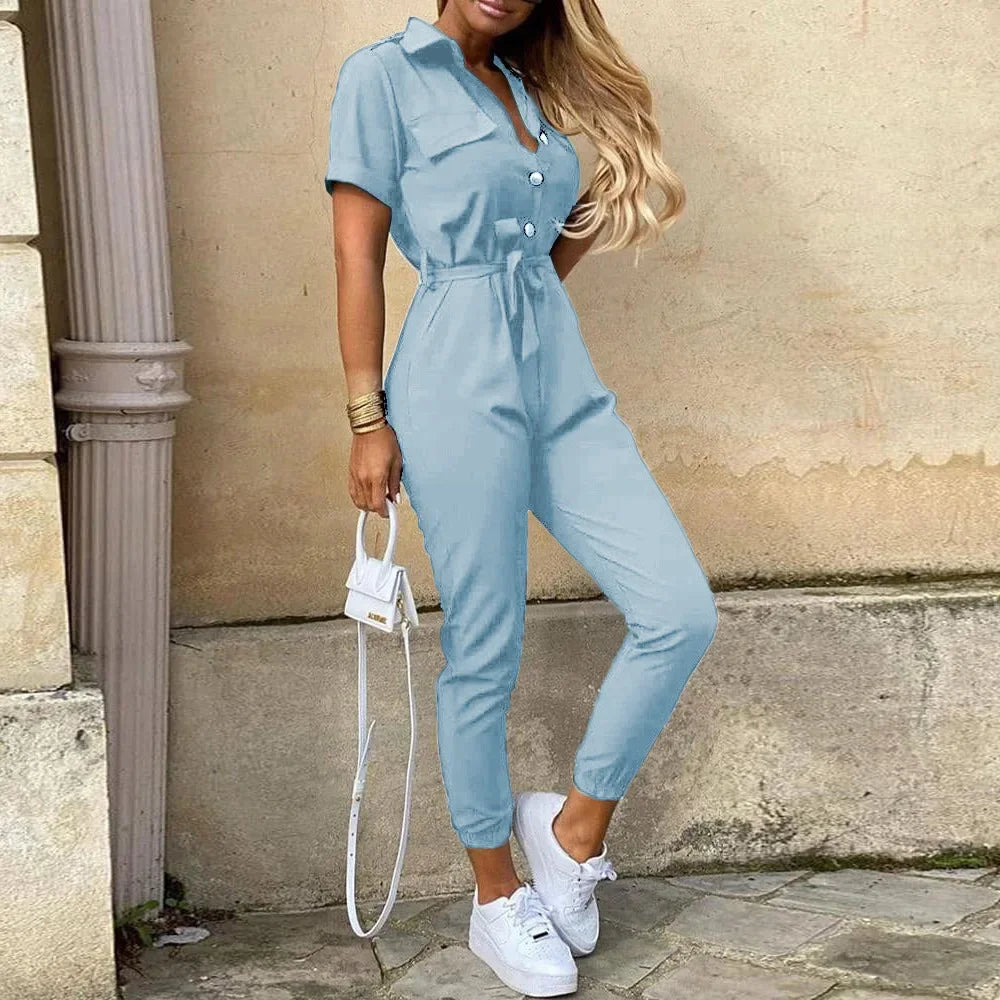 LOVITA | Chic Jumpsuit with Collar