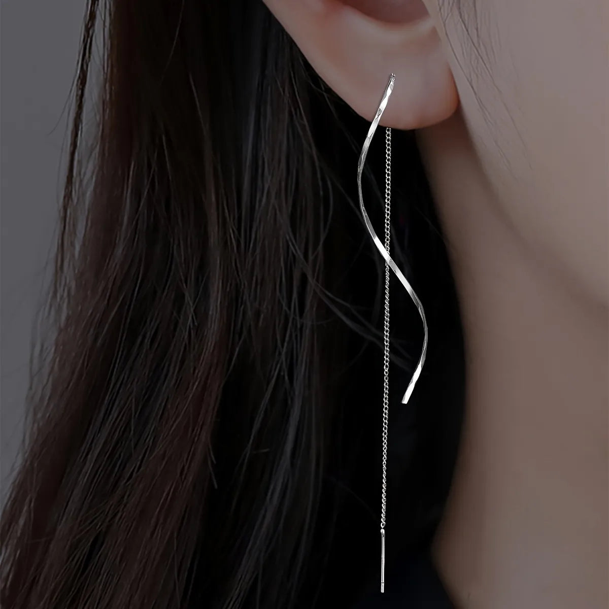 Thea | Wave Threader Earrings