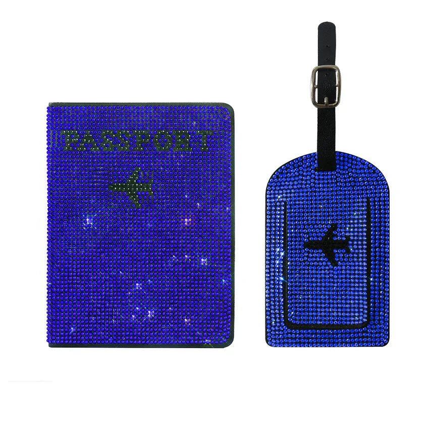 Marie | Glittering Passport Holder & Luggage Tag Set