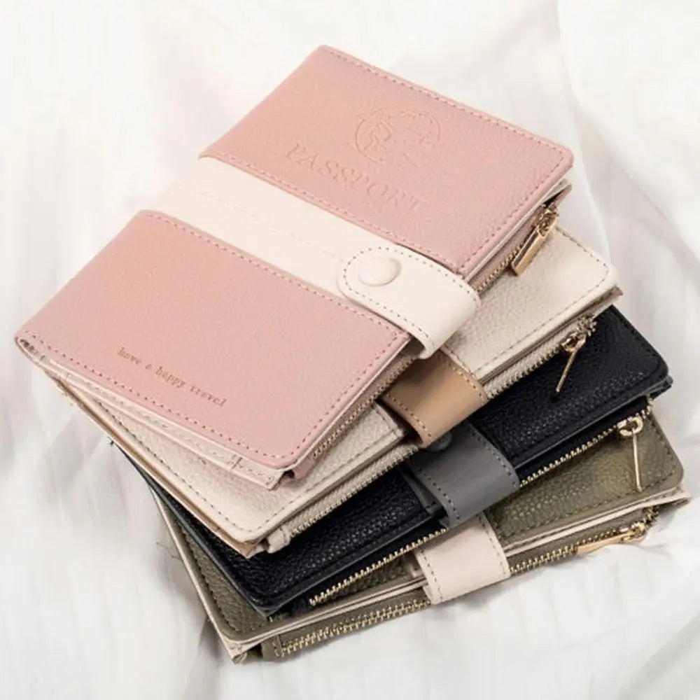 Tallulah | Light Faux Leather Passport Holder Travel Wallet