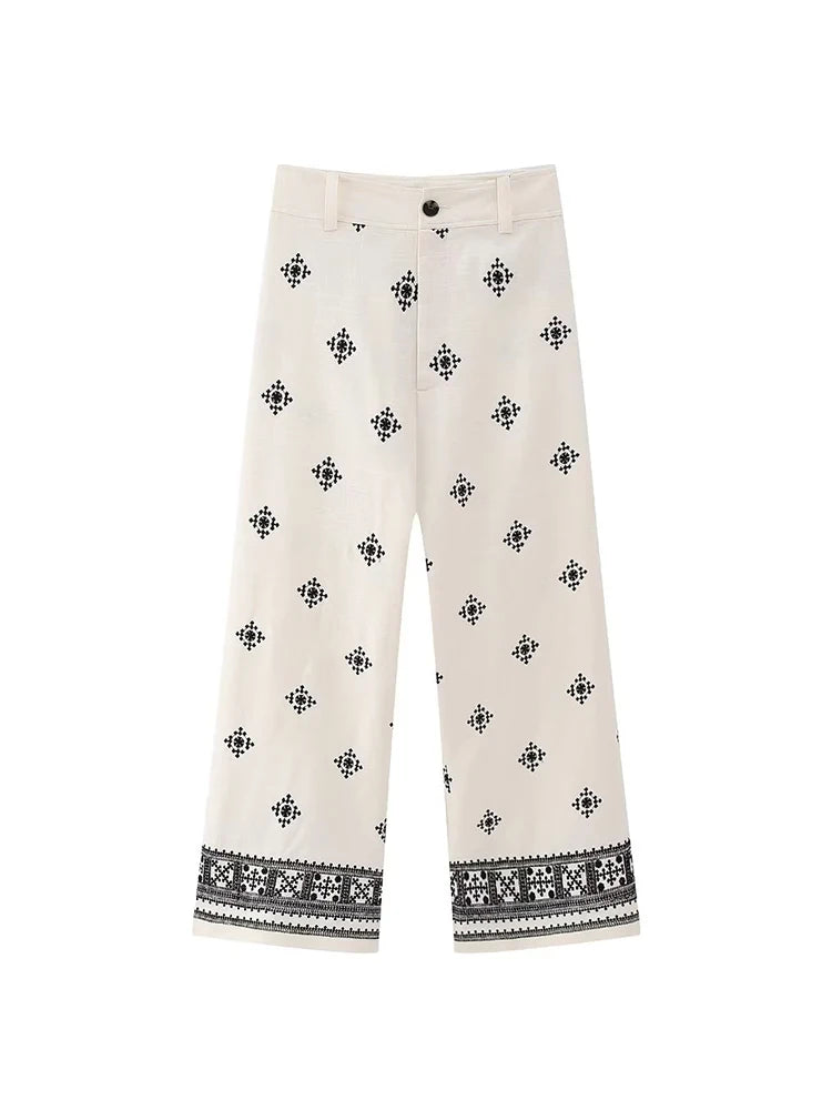 VINA | Vintage Boho Linen Pants for Women