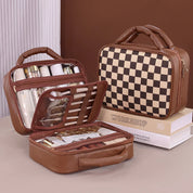 Sophia | Luxury Checked Spacious Cosmetic Organizer