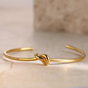 Allie | Twisted Knot Golden Bangle