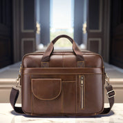 Alexander | Leather Crossbody Messenger Laptop Bag Travel Bag