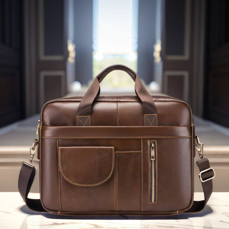 Alexander | Leather Crossbody Messenger Laptop Bag Travel Bag