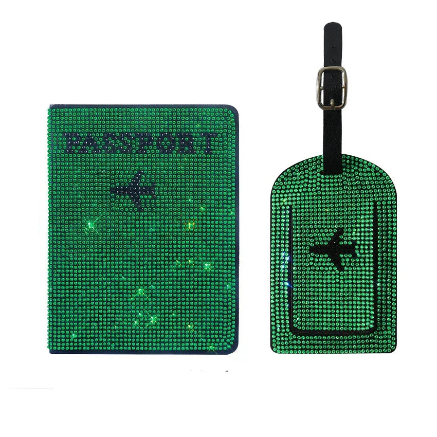 Marie | Glittering Passport Holder & Luggage Tag Set