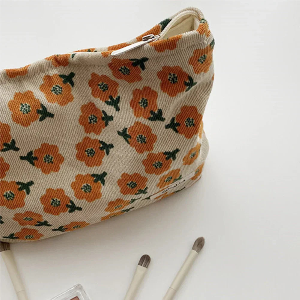 Ella | Preppy Floral Waffle Cord Cosmetic Bag