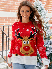 MADEL | Crew Neck Knitted Christmas Sweater