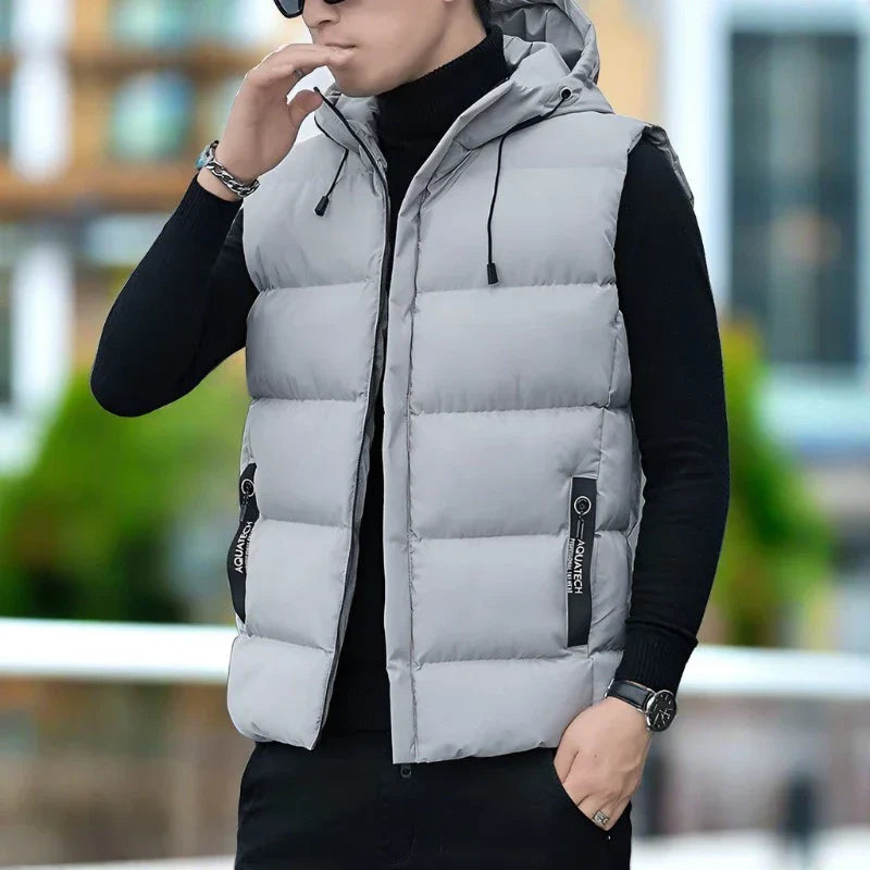 Brunello Bodywarmer | Quilted sleeveless vest for men with hood