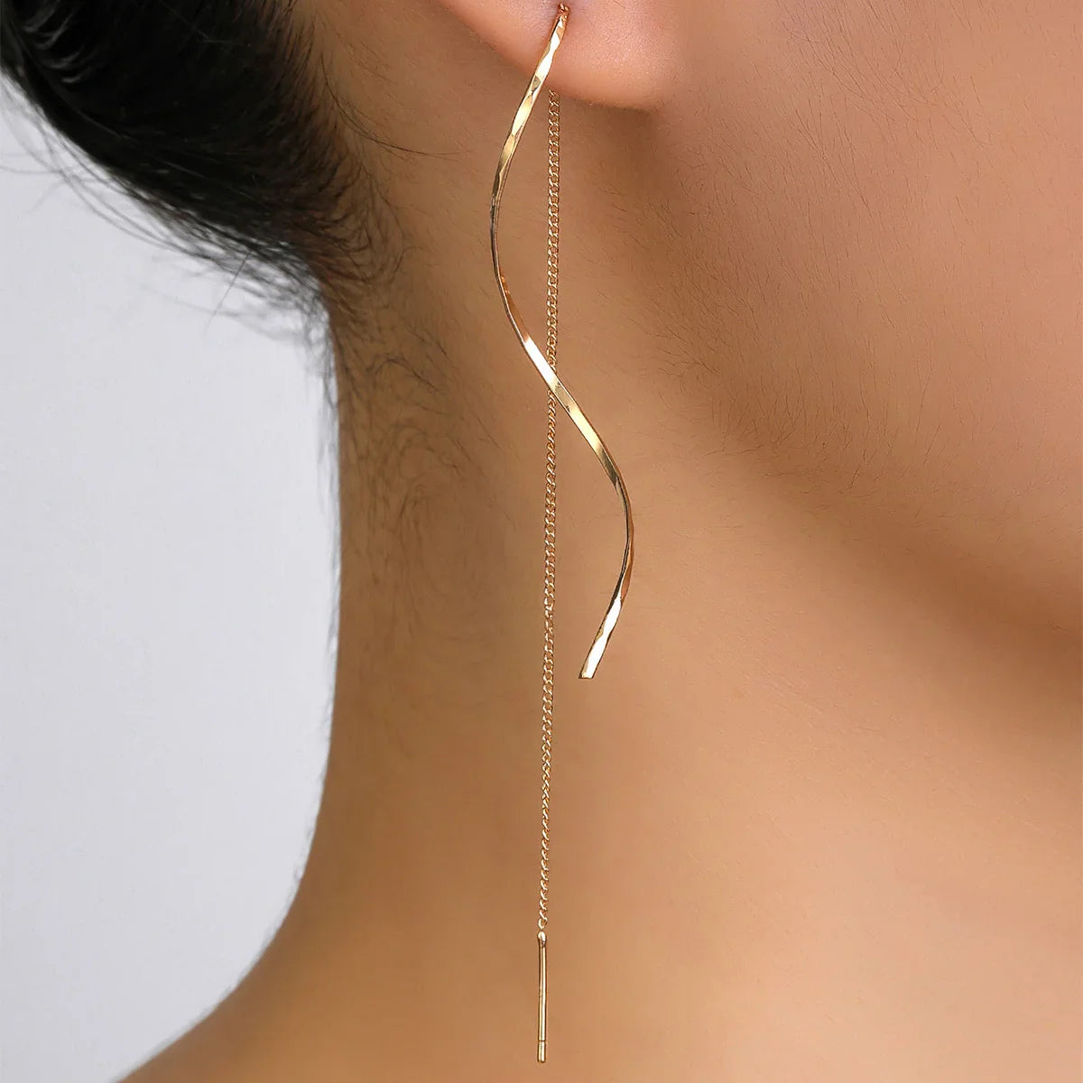 Thea | Wave Threader Earrings