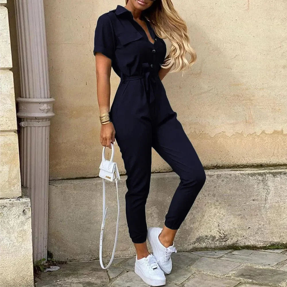 LOVITA | Chic Jumpsuit with Collar