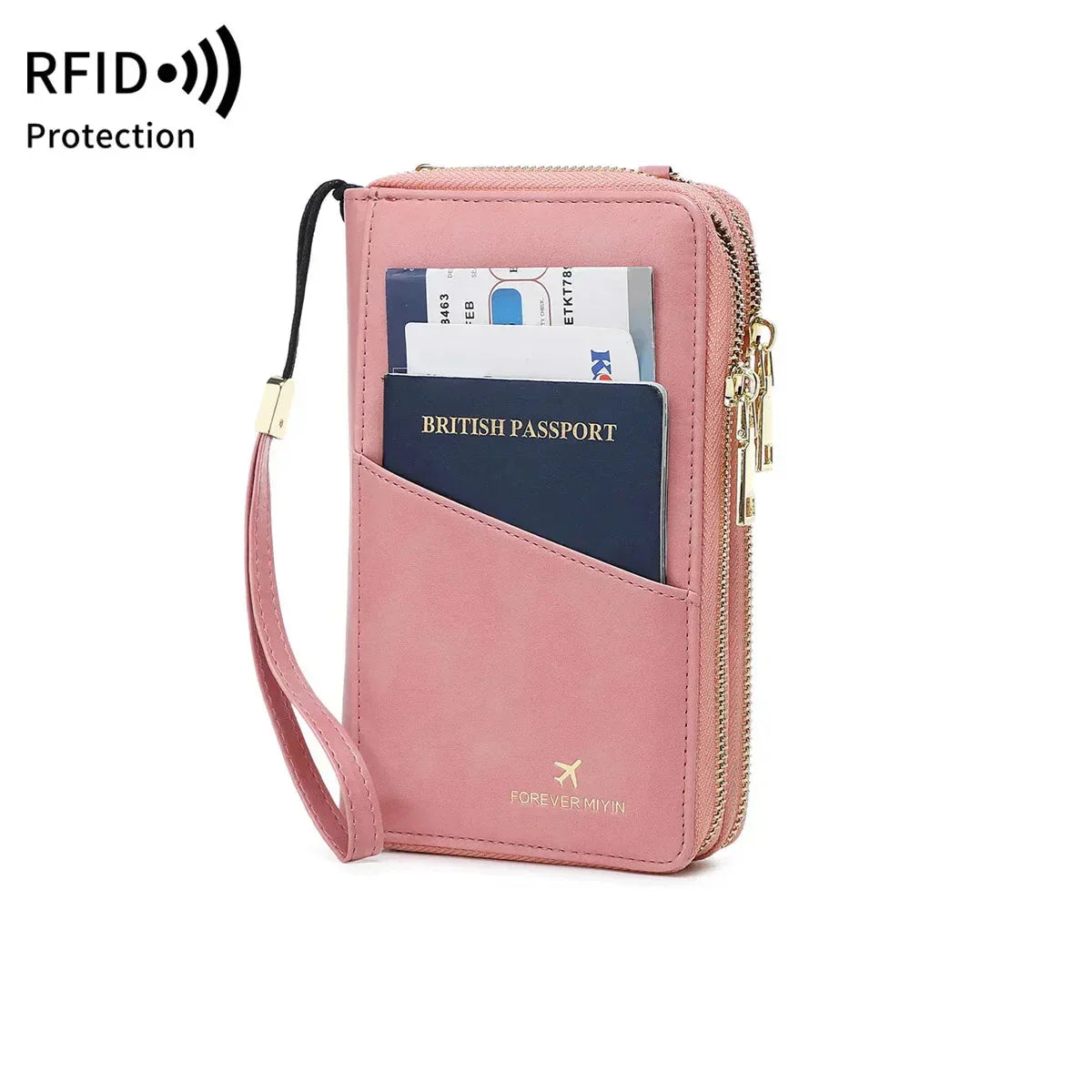 Valery | RFID-blocking passport holder with carrying strap