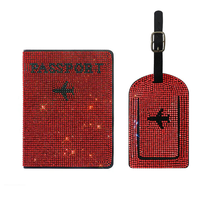 Lottie | Glittering Passport Holder & Luggage Tag Set