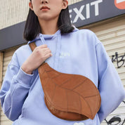 Sophie | Women's Leather Bag in Leaf Shape as Crossbody Shoulder Bag