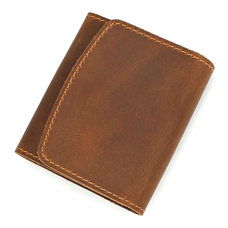 Lucas | Vintage Bifold Rundleather Travel Wallet with Snap Closure