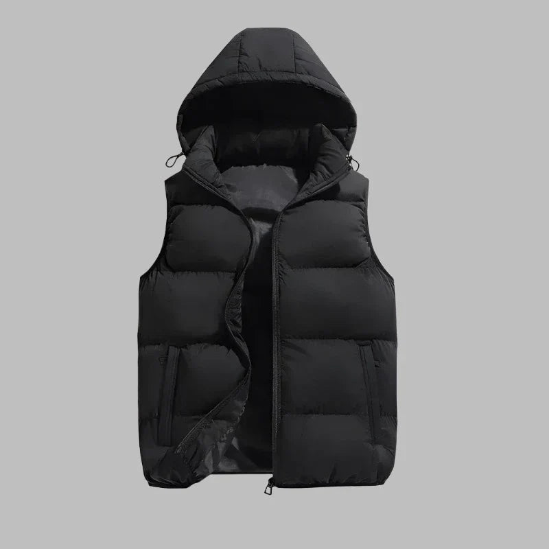 HUGO Hooded Bodywarmer | Padded Mid Jacket Gilet with Removable Hood for Men