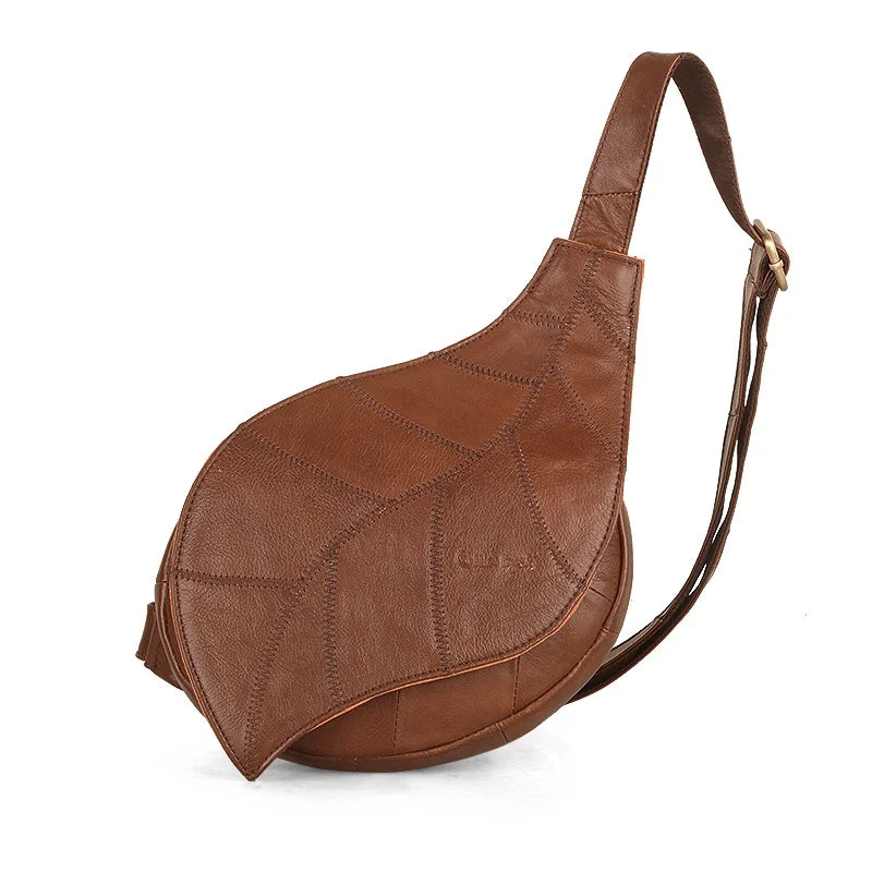 Sophie | Women's Leather Bag in Leaf Shape as Crossbody Shoulder Bag