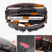 Max | Genuine Leather Briefcase Crossbody Messenger Travel Bag