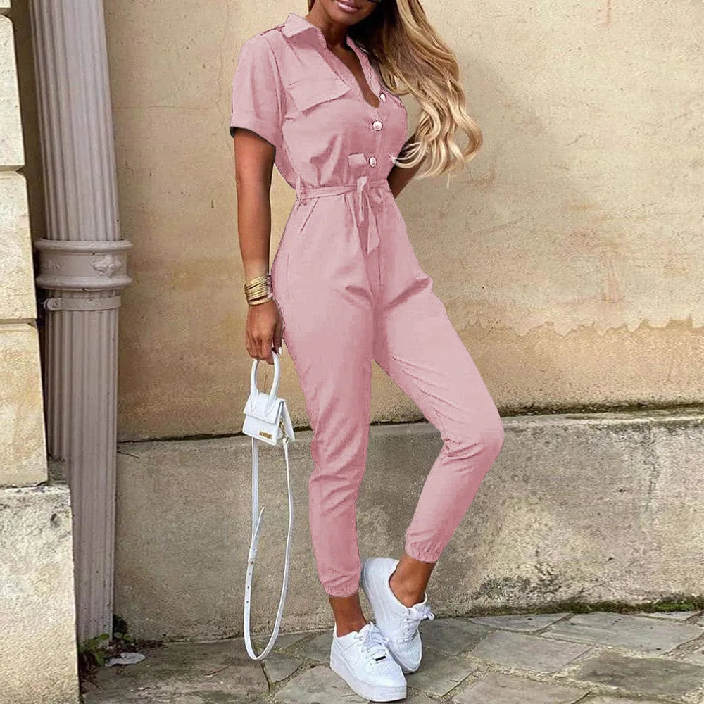 LOVITA | Chic Jumpsuit with Collar