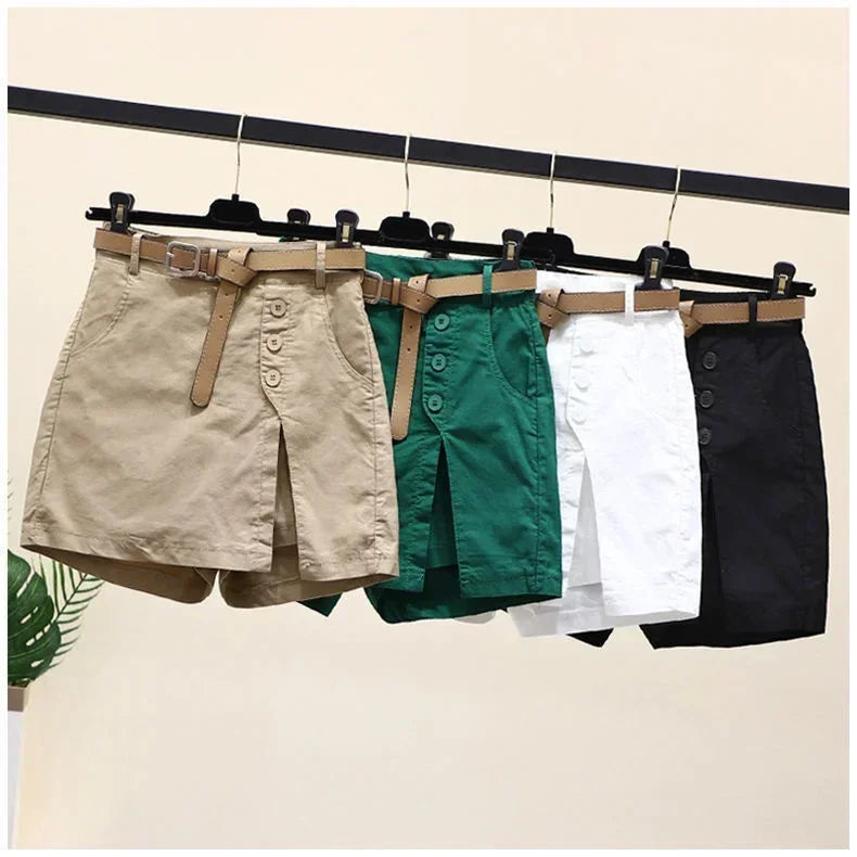 SUZY | Pure Cotton A-line Casual Shorts for Women